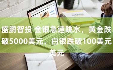 盛鹏智投 金银急速跳水，黄金跌破5000美元，白银跌破100美元