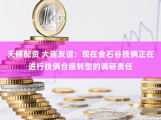 天赐配资 大连友谊：现在金石谷技俩正在进行技俩合座转型的调研责任