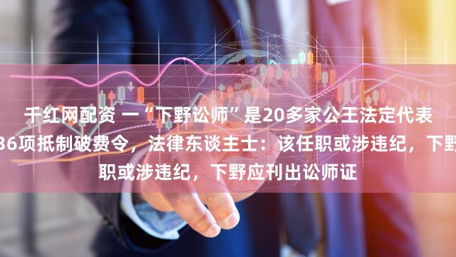 千红网配资 一“下野讼师”是20多家公王法定代表东谈主，身背36项抵制破费令，法律东谈主士：该任职或涉违纪，下野应刊出讼师证